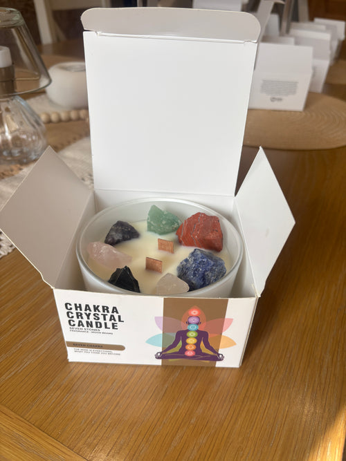 7 Chakras Crystal Candle